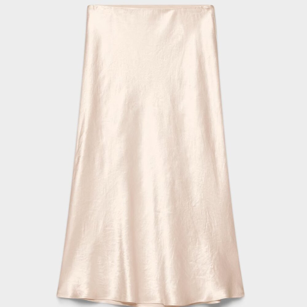 Aritzia Slip Satin Midi Skirt